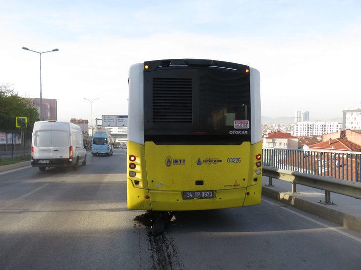 Pendik'te İETT otobüsünden akan yağ zincirlemeye kazaya neden oldu G3