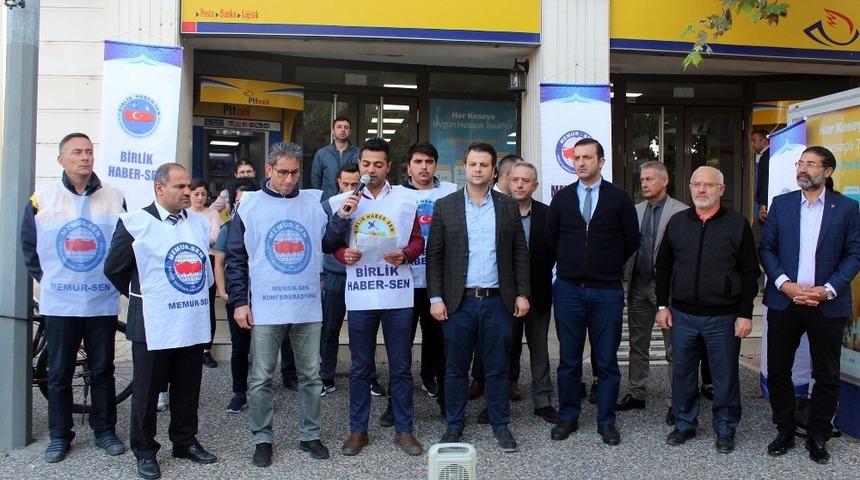 Yalova&rsquo;da PTT &ccedil;alışanlarından vergi tepkisi