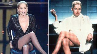 Sharon Stone, Temel İçgüdü filmindeki meşhur sahneyi canlı yayında yeniden canlandırdı