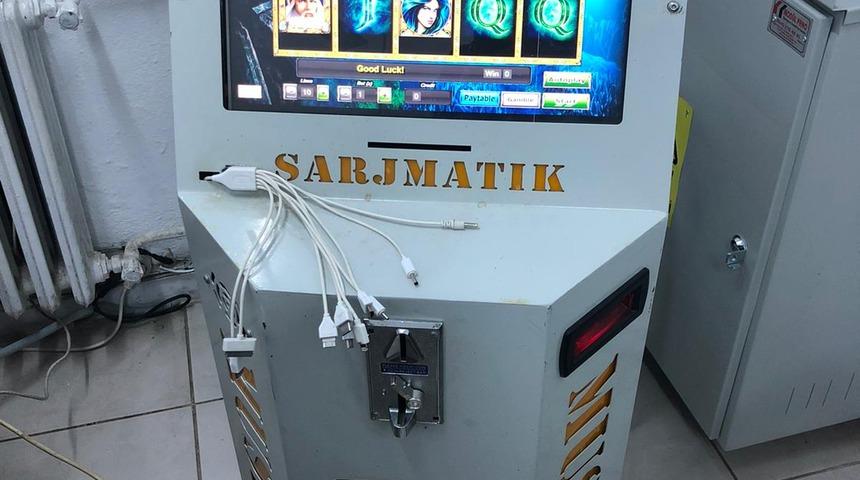 Şarjmatik görünümlü kumar makinesine el konuldu