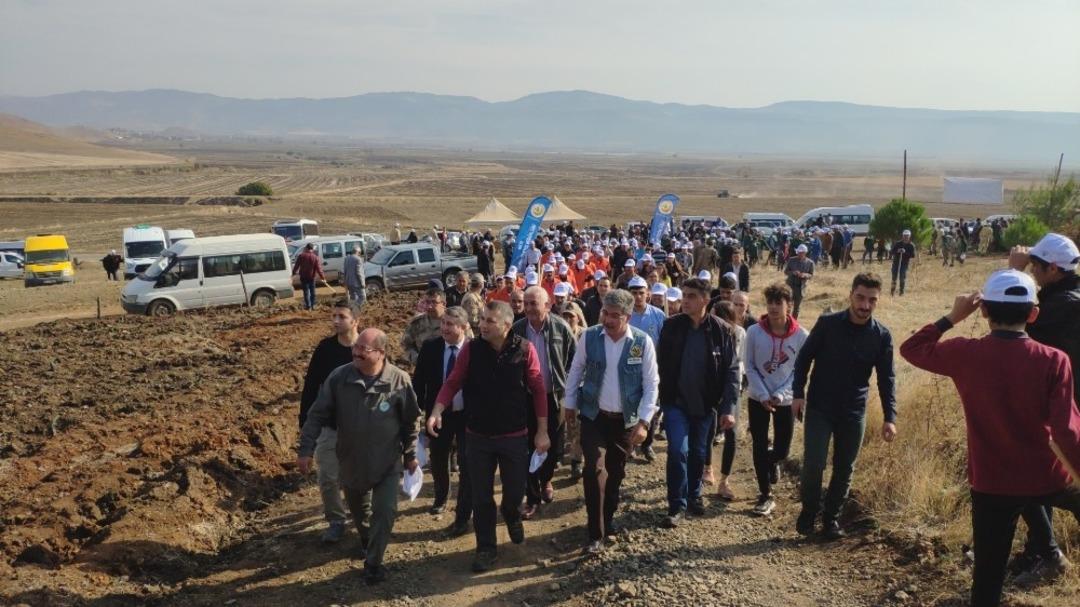 Geniş g&uuml;venlik &ouml;nlemleri altında 6 bin fidan dikildi