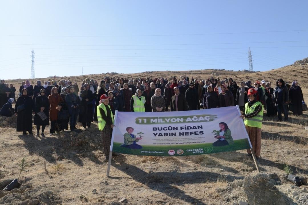 &ldquo;Ak kadınlar&rdquo; 33 bin fidanı toprakla buluşturdu