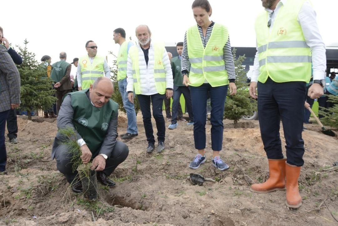 Başkan S&ouml;ğ&uuml;t vatandaşlarla fidan dikti