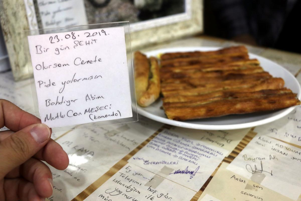 Şehidin 'Cennete pide yollar mısın' notuna pide siparişi yağıyor