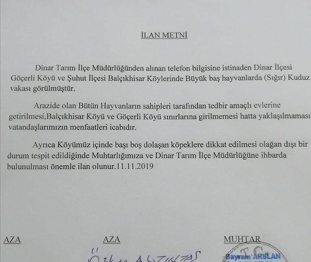 Afyonkarahisar’da kuduz karantinası 1