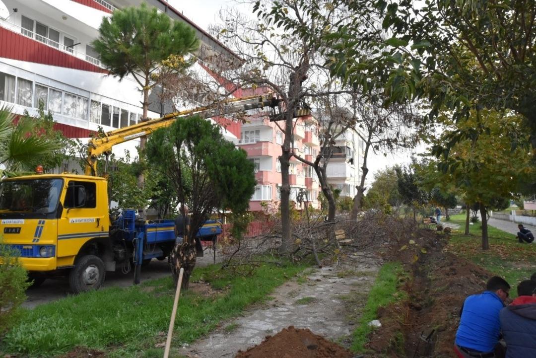 Edremit Belediyesi parkları ışıklandırıyor