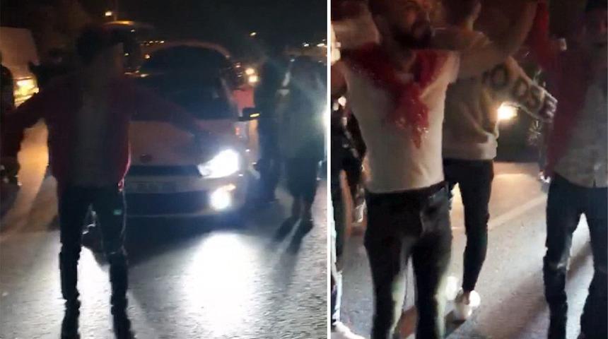 Asker uğurlamasında ortalığı birbirine kattılar