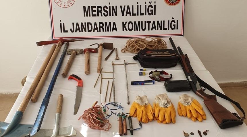 İzinsiz kazı yapan 5 şüpheli suçüstü yakalandı