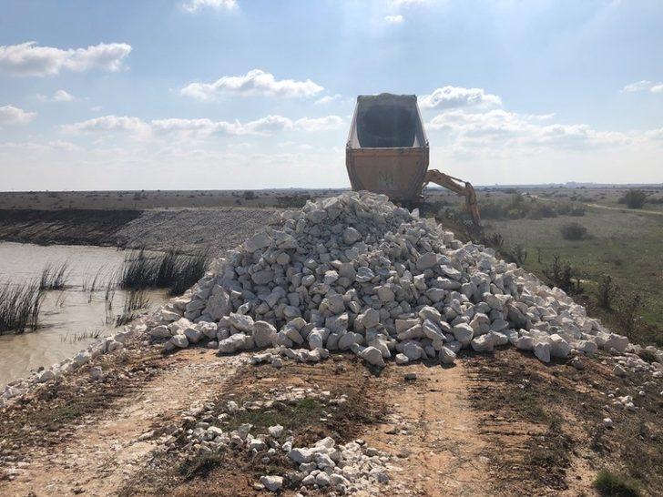 Hayvanlar için göletlere 4 bin 600 ton rip-rap taşı alındı G1