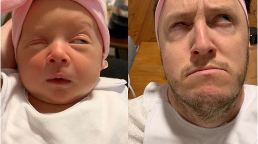 Kızının yüz ifadelerini taklit eden baba rekor kırıyor