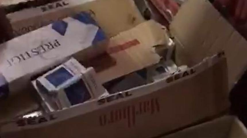 Ka&ccedil;ak sigara satışı yapan iş yerine operasyon