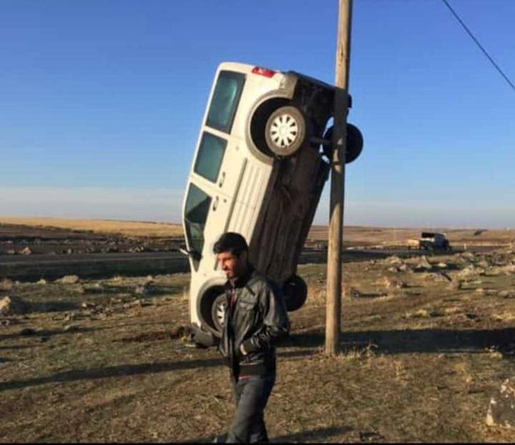 Görenler inanamadı! Dik şekilde asılı kaldı G2