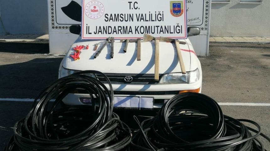 Samsun&rsquo;da jandarmadan kablo hırsızlarına operasyon: 3 g&ouml;zaltı