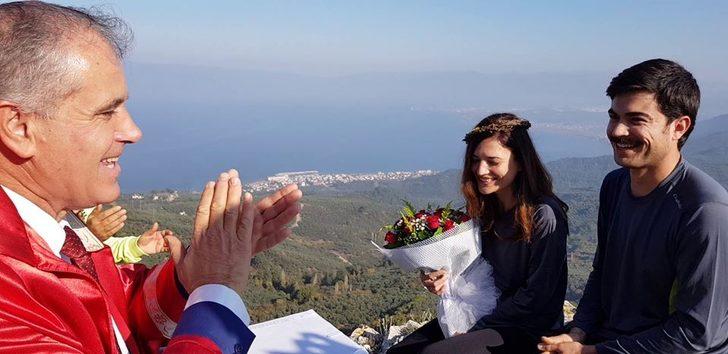 Metrelerce yükseklikte evlendiler! G1