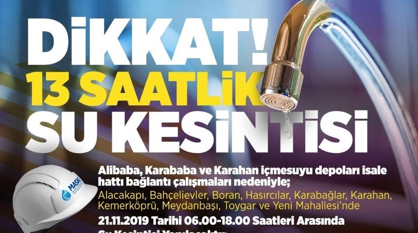 Malatya’da kısmi  su kesintisi uyarısı
