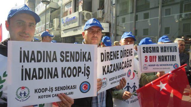 Çok sayıda işçiyi işten çıkartan giyim sektörünün devi Koton'a protesto