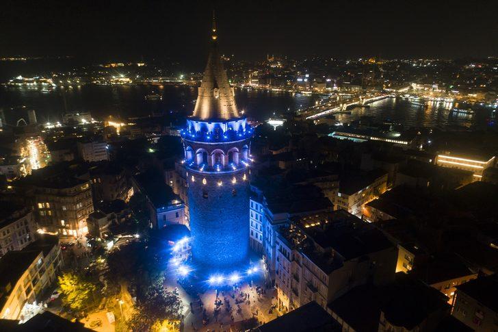 Galata Kulesi ve FSM Köprüsü, Dünya Çocuk Günü'nde maviye büründü G4