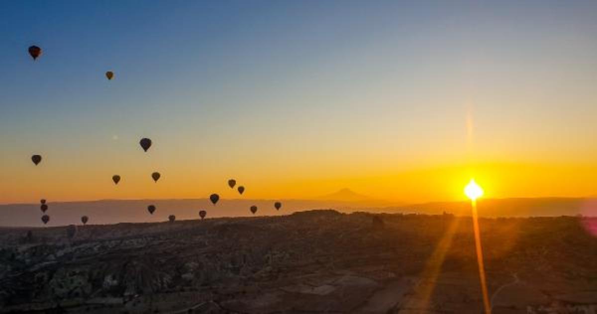 Balonla kuşbakışı Kapadokya keşfi