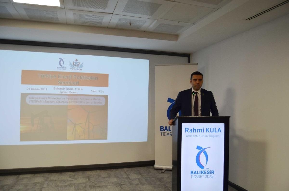 Balıkesir&rsquo;de "T&uuml;rkiye Enerji Politikaları semineri d&uuml;zenlendi
