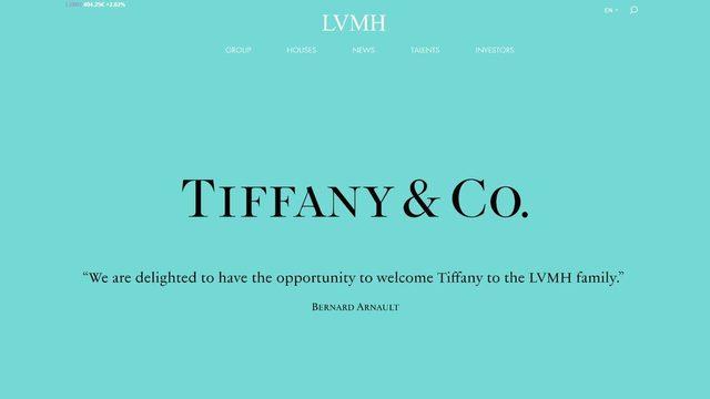 Tiffany şirketini bünyesine kattığını açıklayan LVMH, internet sitesini ikonik şirketin mavi rengine boyadı