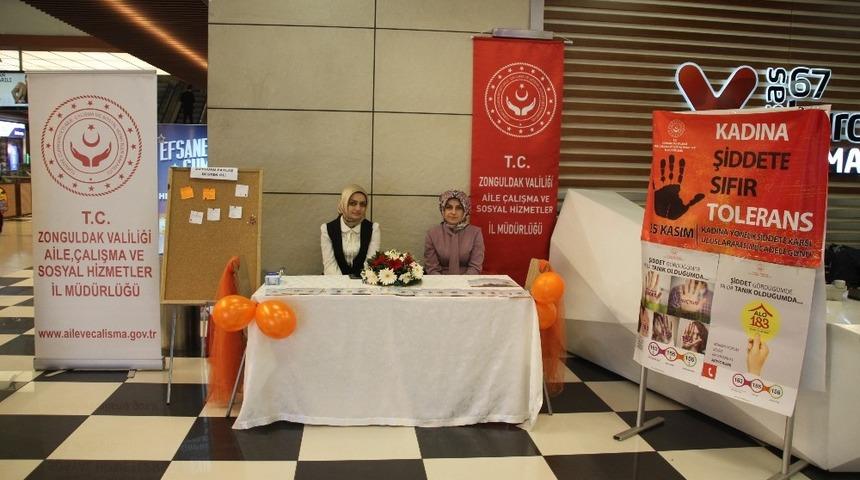 Kadına yönelik ’şiddete hayır’ standı kuruldu