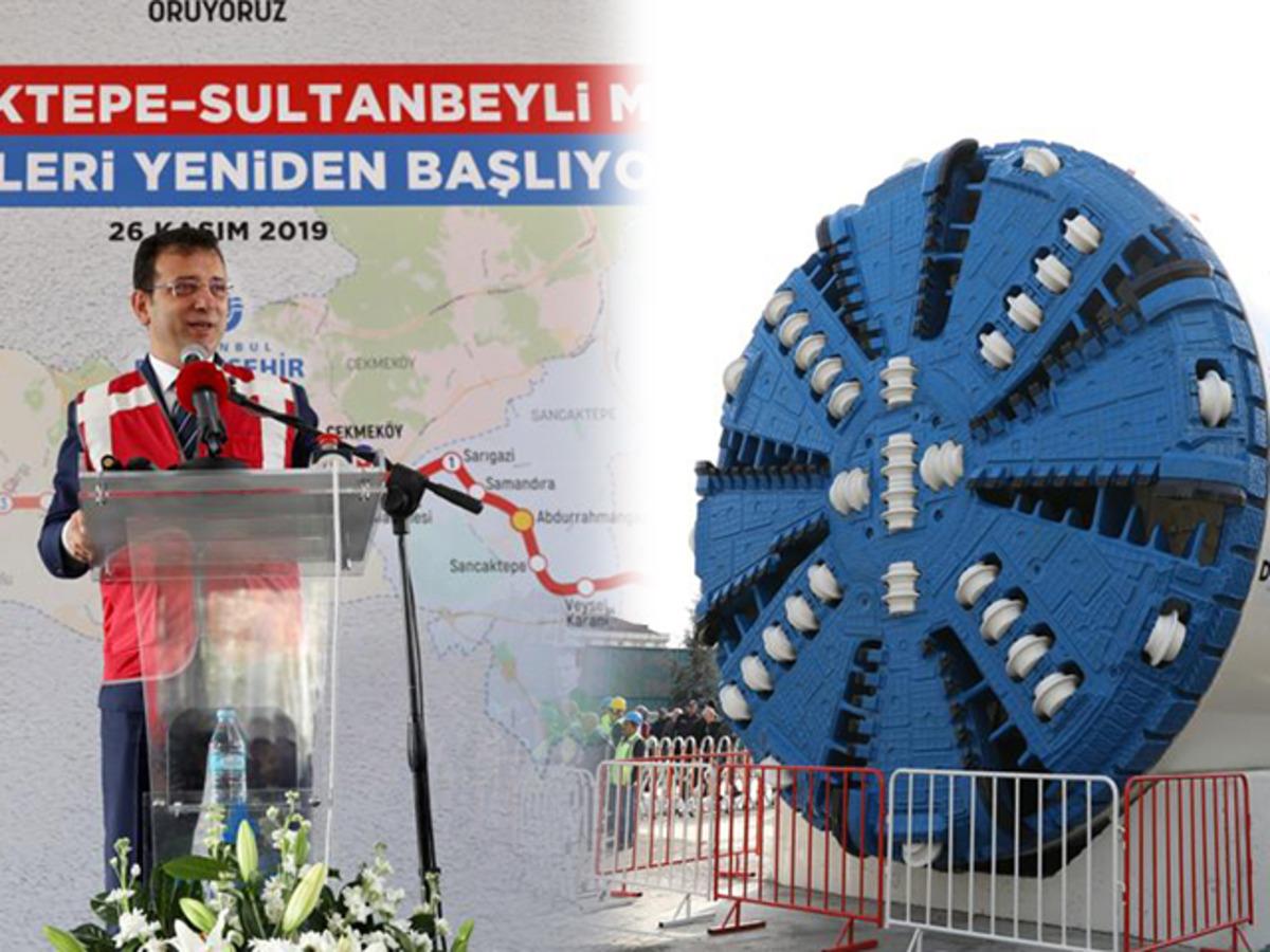 &Ccedil;ekmek&ouml;y-Sancaktepe-Sultanbeyli Metro Hattı&rsquo;nda &ccedil;alışmalar yeniden başladı