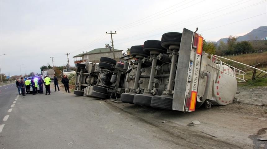 Ordu'da tır devrildi: 1 yaralı