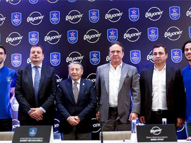 Anadolu Efes'in forma sırt sponsoru Bilyoner oldu