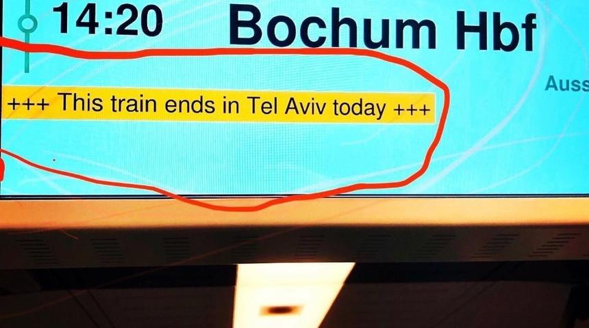 Almanya&rsquo;daki tren istasyonunda &ldquo;Tel Aviv&rdquo; krizi