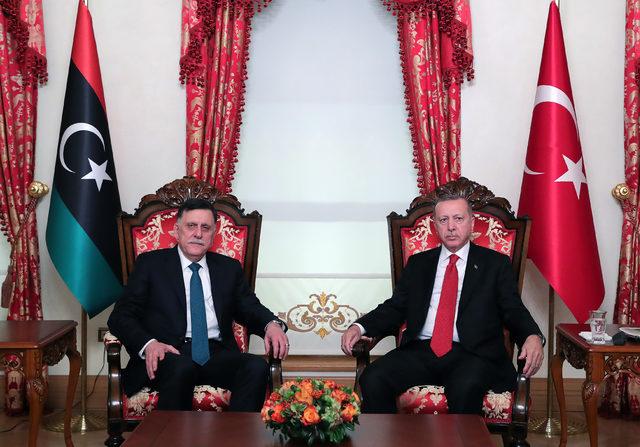 Cumhurbaşkanı Erdoğan Libya Ulusal Mutabakat Hükümeti Başkanlık Konseyi Başkanı Fayez Al Sarraj'la görüştü 