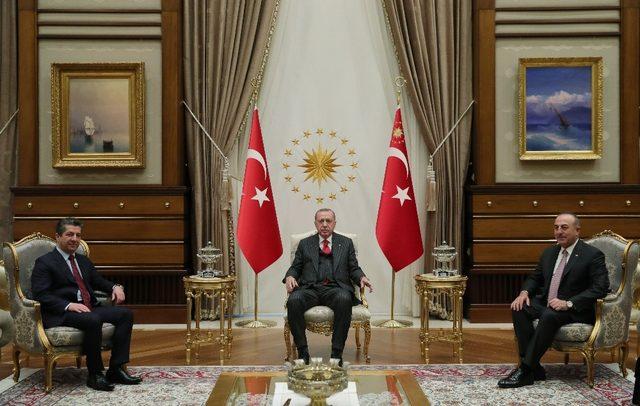 Cumhurbaşkanı Erdoğan, Mesrur Barzani’yi kabul etti