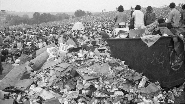Woodstock'taki çöp yığını.