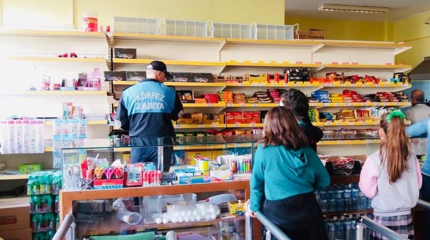 K&ouml;rfez zabıtasından fırın ve kantinlerde inceleme