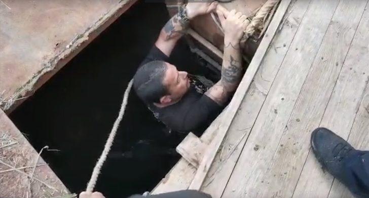 Kuyuya düşen köpeğini kurtarmak isterken mahsur kaldı G4