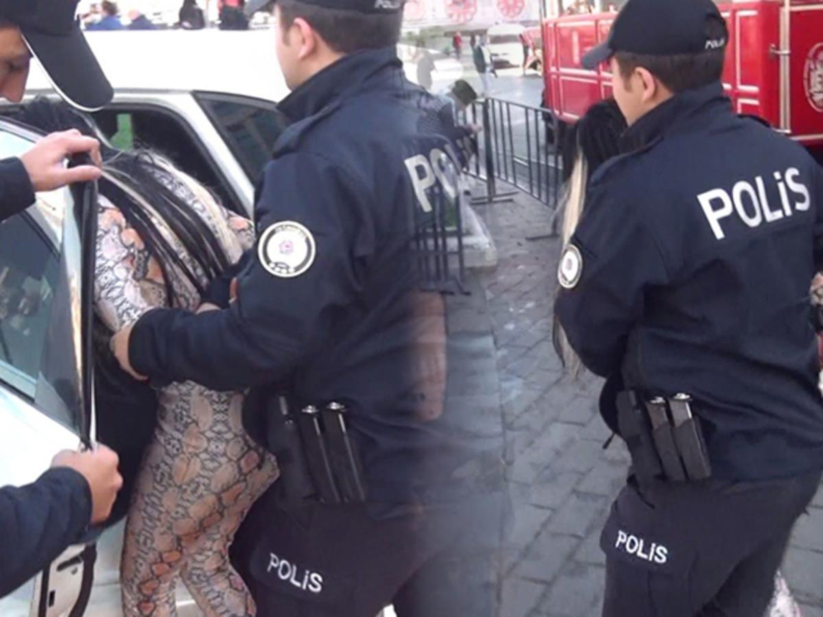 Taksim'de alkoll&uuml; gen&ccedil; kadın polise zor anlar yaşattı! 