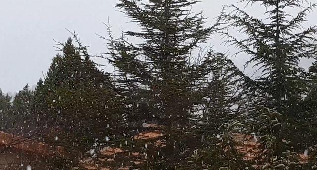 Antalya Saklıkent'e mevsimin ilk karı yağdı