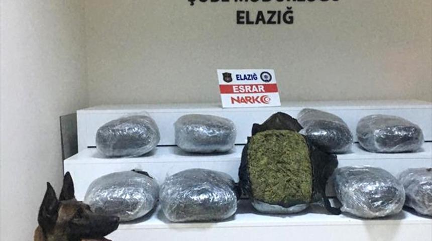 Elazığ'da 18 kilo 600 gram esrar ele geçirildi