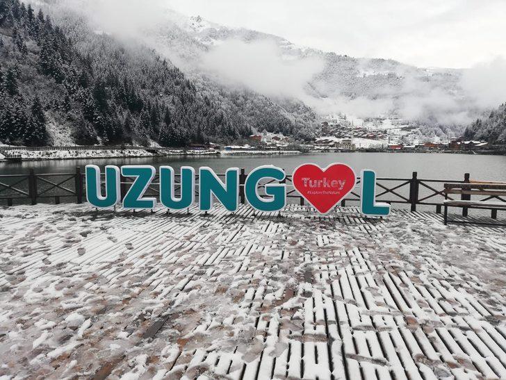 Uzungöl beyaz örtüyle kaplandı G1