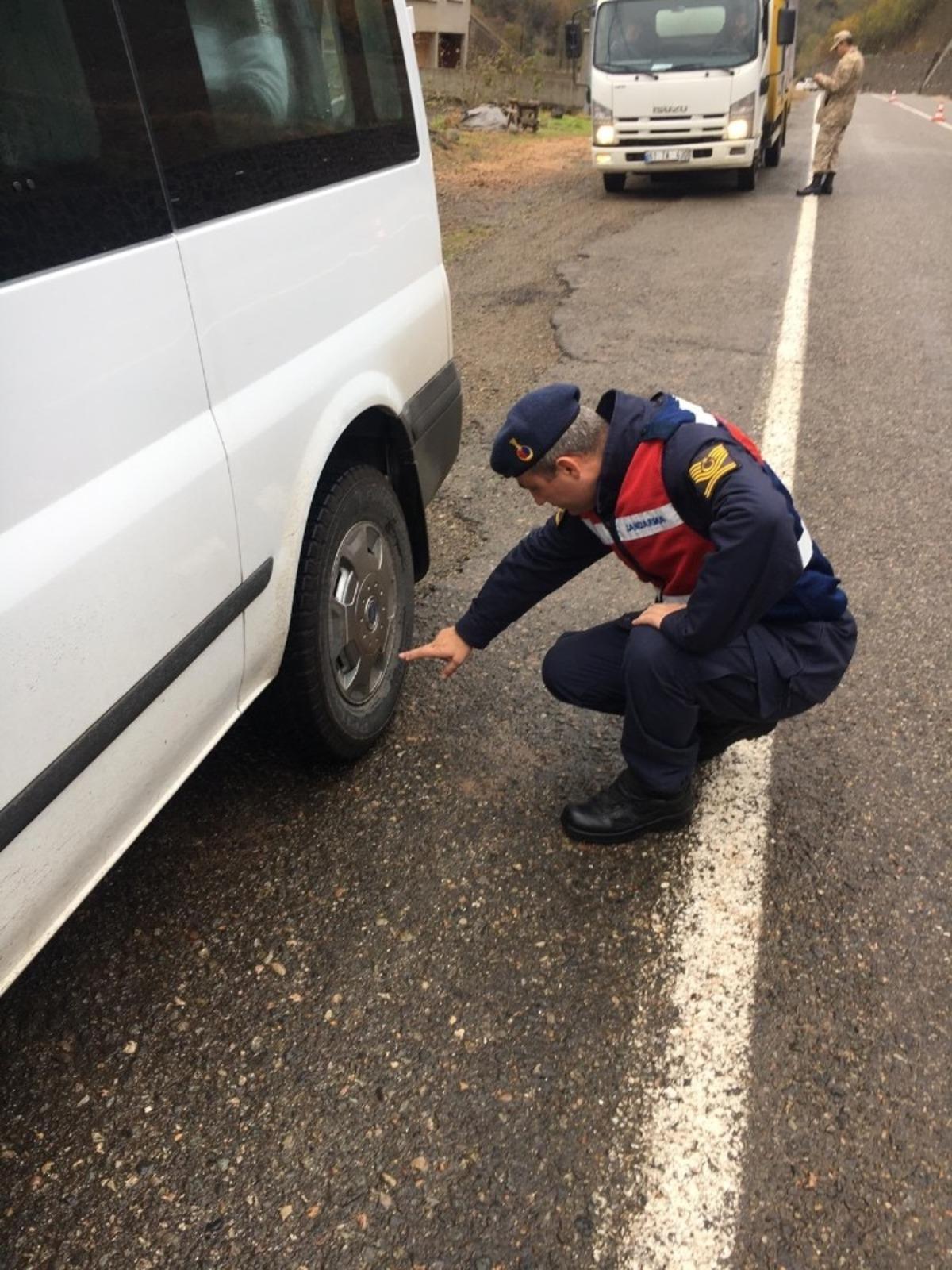 Giresun&rsquo;da kış lastiği denetimi