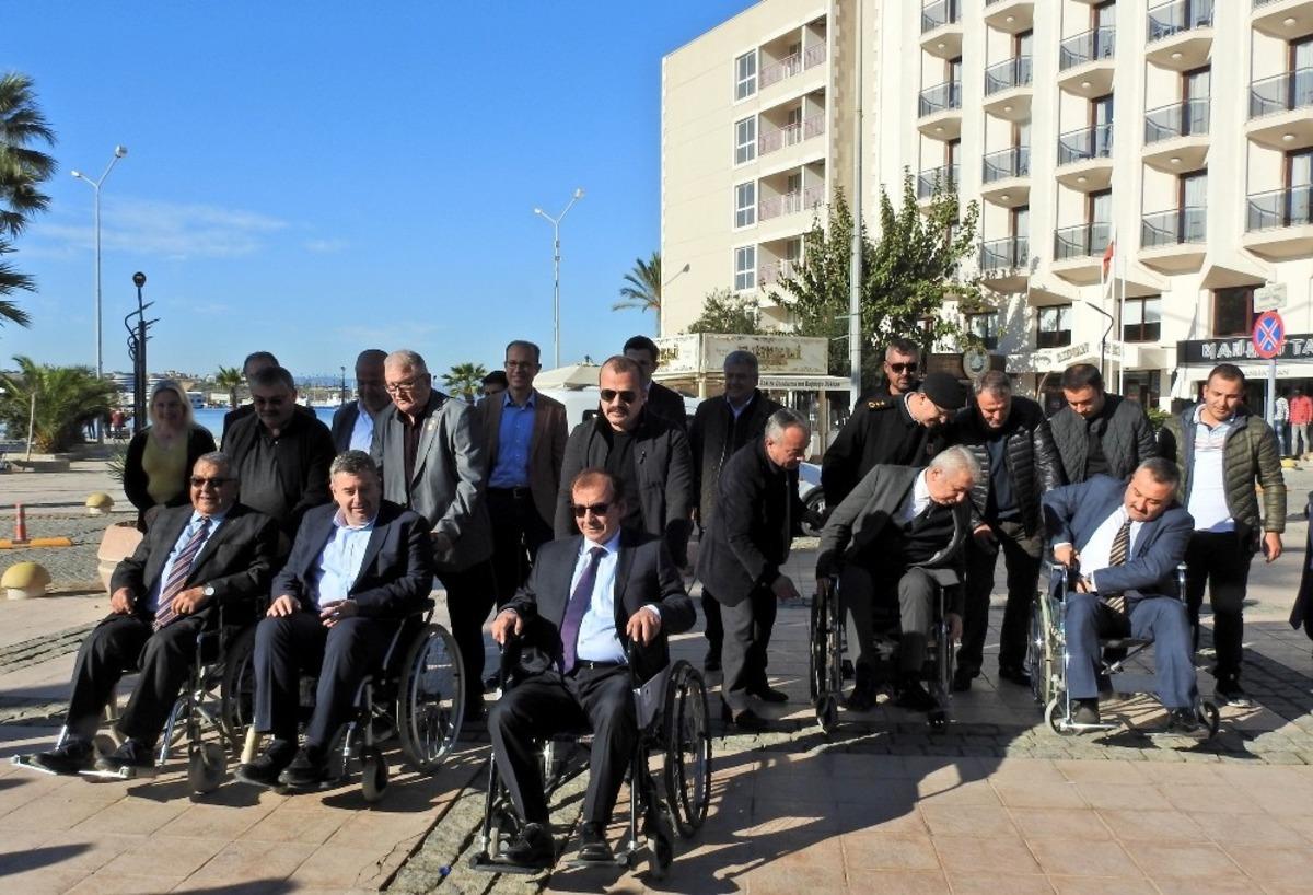 Farkındalık i&ccedil;in tekerlekli sandalye kullandılar