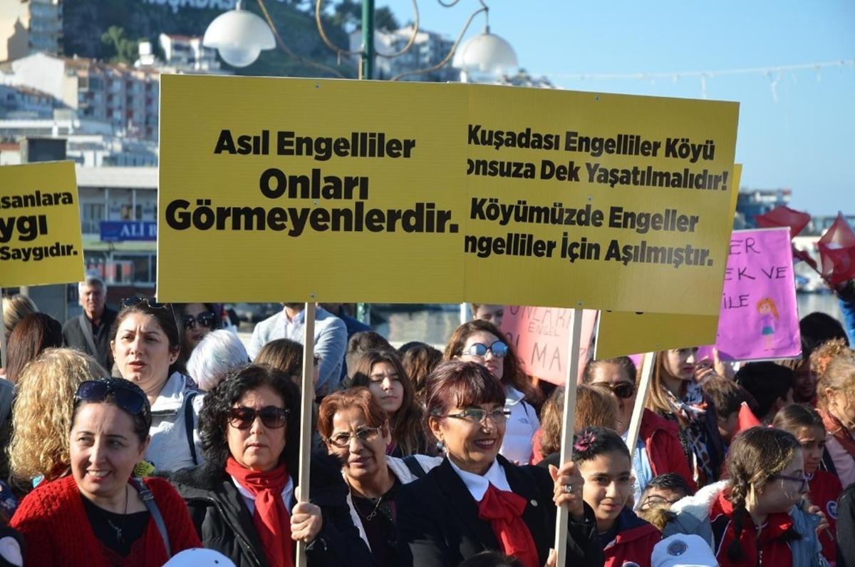 Kuşadası&rsquo;nda engelli vatandaşlar engelsiz bir d&uuml;nya i&ccedil;in y&uuml;r&uuml;d&uuml;