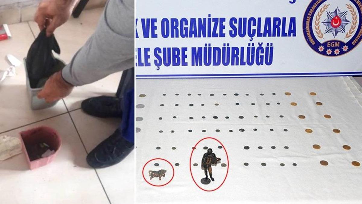 &Ccedil;&ouml;p kutusunda 2 bin 300 yıllık tarihi eser ele ge&ccedil;irildi: 3 g&ouml;zaltı