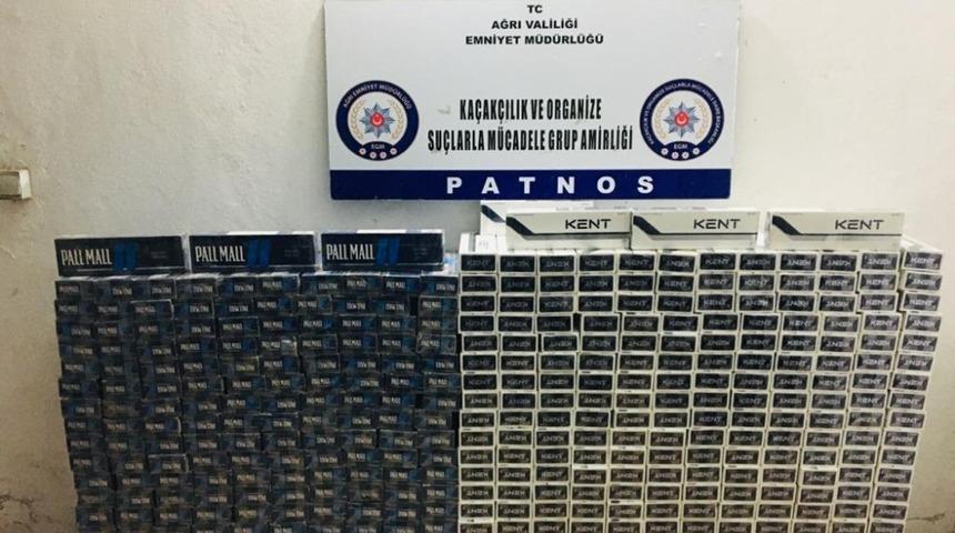 Ağrı&rsquo;da 12 bin 820 paket ka&ccedil;ak sigara yakalandı