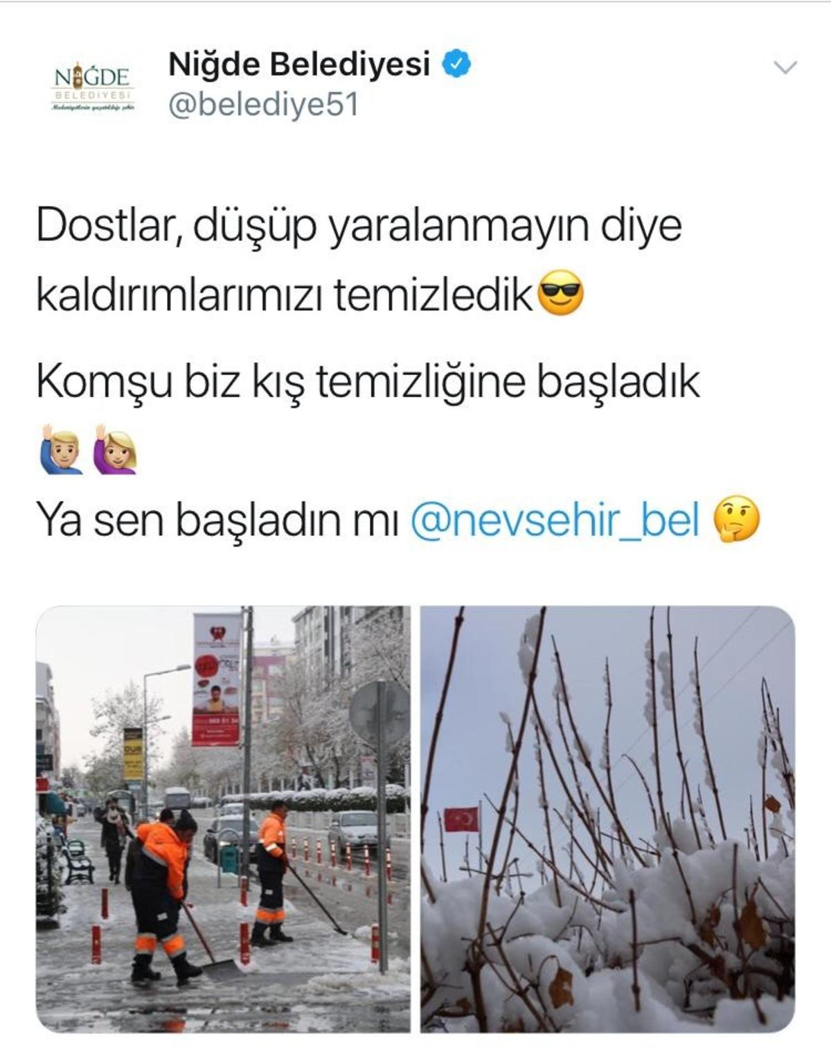 Belediyelerin g&uuml;l&uuml;mseten kar diyaloğu! İşte o paylaşımlar