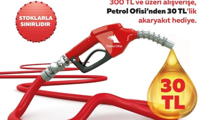 300 TL&rsquo;lik alışverişe 30 TL&rsquo;lik akaryakıt hediye