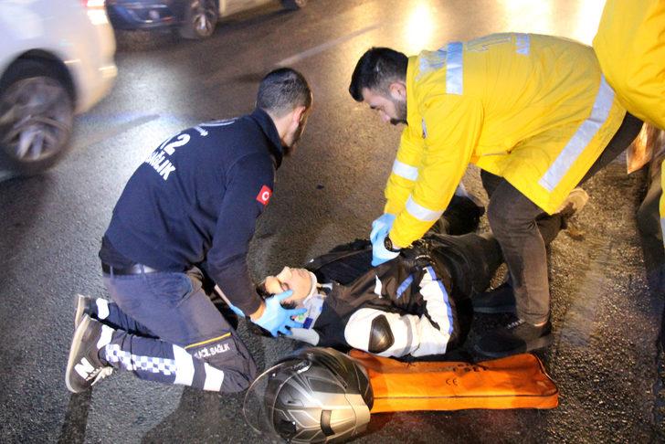 Beşiktaş'ta motosiklet kazası! Yola dökülen yağ kazaya neden oldu G3