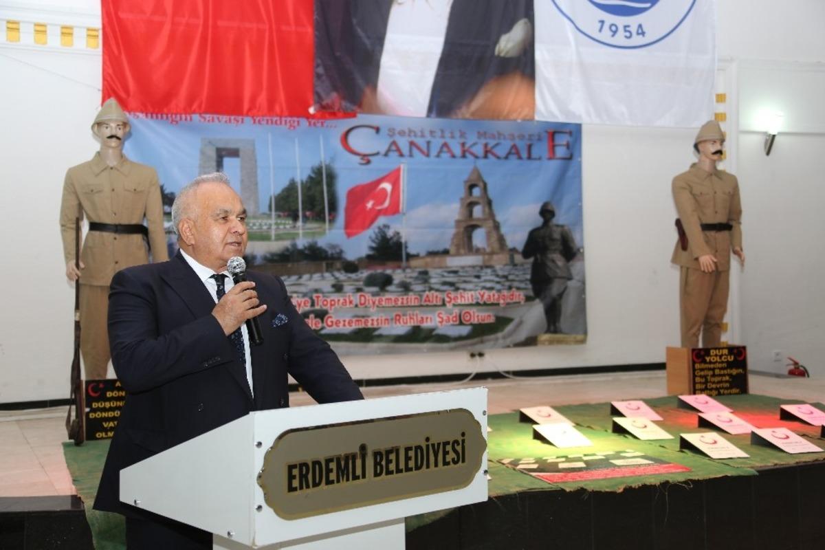 &Ccedil;anakkale ruhu Erdemli&rsquo;de yaşatılıyor