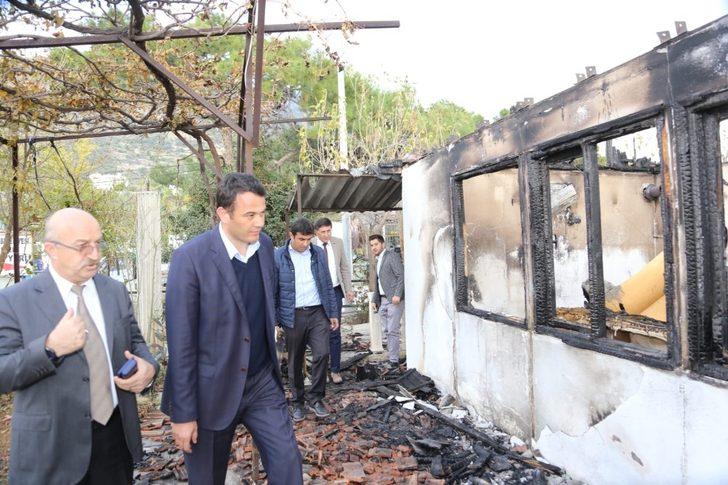 Evi yanan aileleri Başkan Ulutaş’tan yardım sözü G1