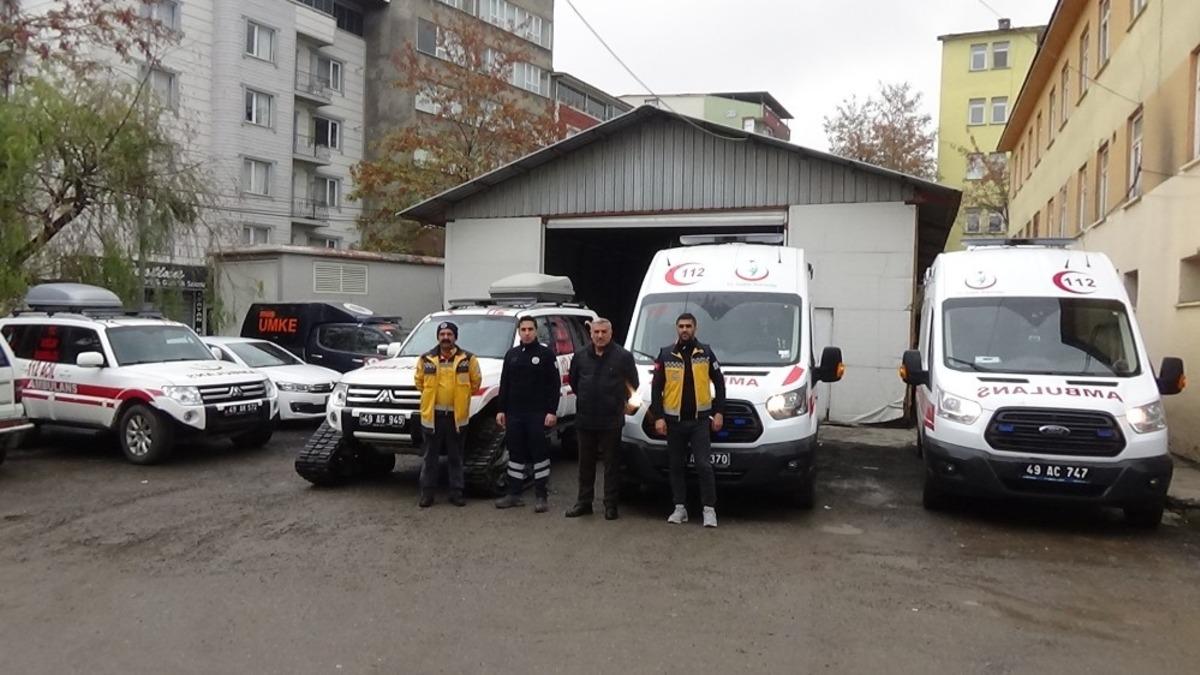 Muş 112 Acil Servis ekipleri kışa hazır