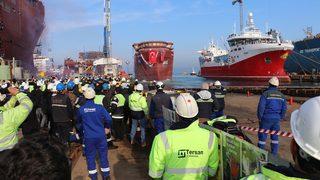 Norveçli firma için Yalova'da inşa edilen gemi denize indirildi